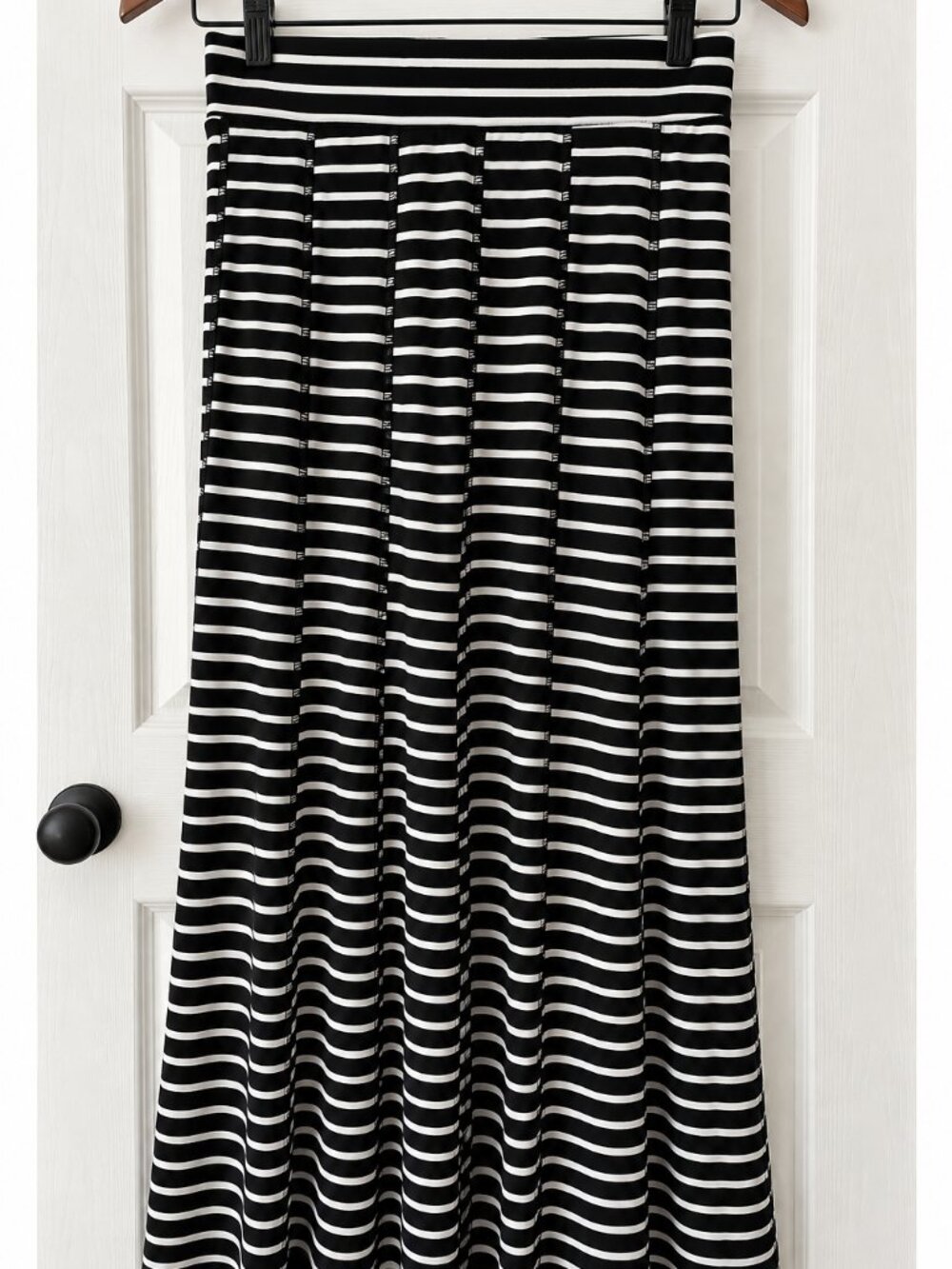 LeShop Black White Striped Convertible Maxi Dress Skirt M NWT